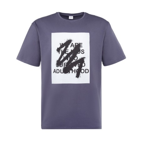 Men's T-shirt Minaku "Text" color gray, river 54-4