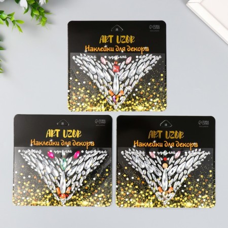 Stick plastic rhinestones "Decoration. Flight" mix 15x12 cm-2