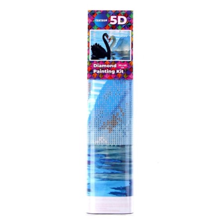 Diamond mosaic 5D "Swans" 30 × 40 cm, without a subframe, partial filling-1