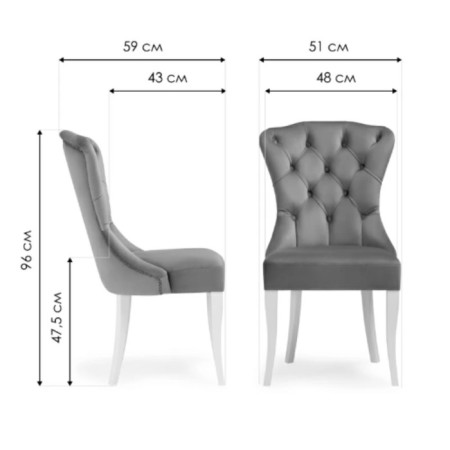 Wooden chair Milano 1 array of wood/velor, white/green 51x59x96 cm-8