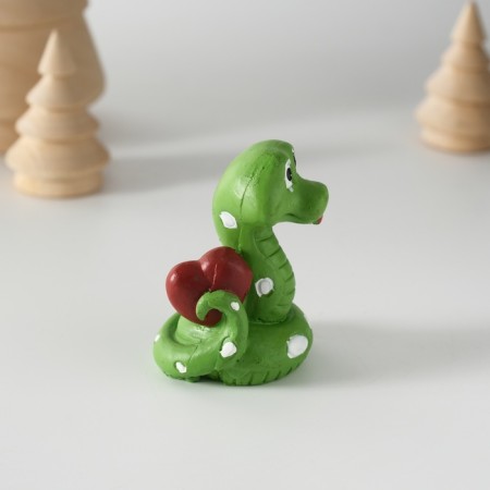 Souvenir Polystone "Snake with Heart" 4.6x5.8 cm-2