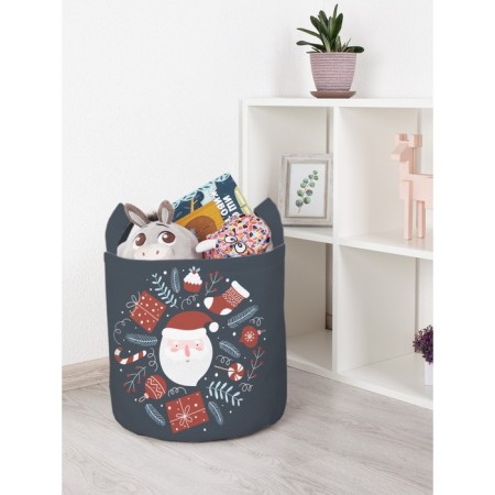 Basket for toys "Happy Santa Claus, size 35x35 cm