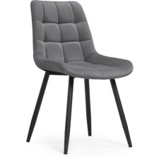 Chairs on the metal frame Chelsea Metal/velor, black/dark gray 50x60x80 cm