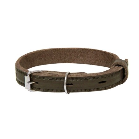 Leather collar with embossing "Zononic", Osh 26-35 x 1.5 cm, mix of flowers