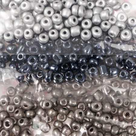 Round size 6/0 "silver, gold, bronze and black" 6 colors x 10 grams-1