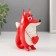 Souvenir ceramics "fox with heart" red with gold 14x5.8x11 cm