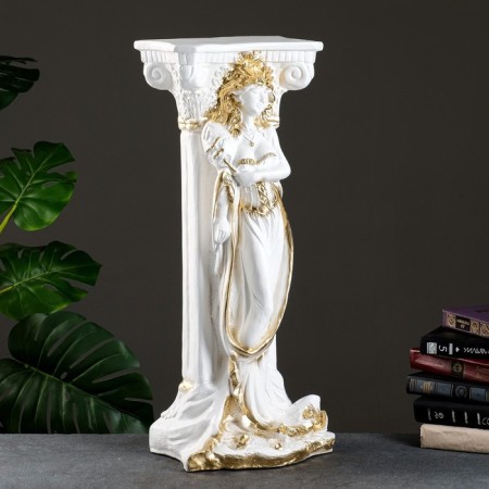 Column "with a girl" white gold 65cm