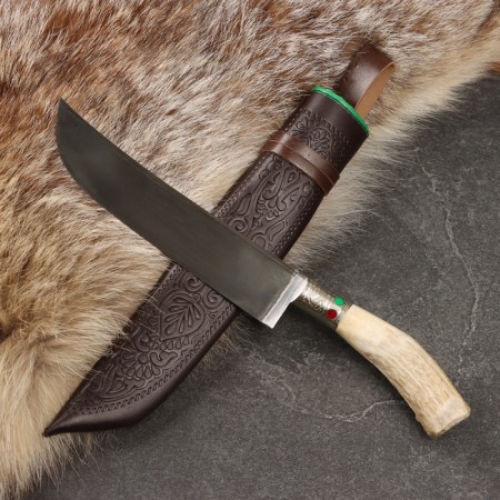 Knife Pchak Sharkhon-Big, Kosul, Garda Milechior with engraving, SHX-15 (15-17cm)