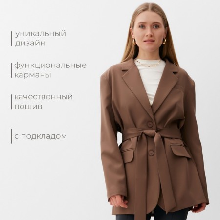 Women's jacket Minaku: classic brown color, rr 42-44-6