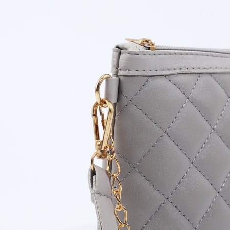 Bag Cross-Bodi with a zipper, gray color-5