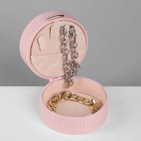Standing for the rings "Portable box", circle, 7 stripes, 9 × 9 × 5.5 cm, pink color-5