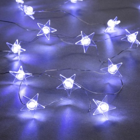 Garland “thread” 2 m dews with nozzles “Zvezda”, IP20, silver thread, 20 LED, white glow, 2 modes, AAX2