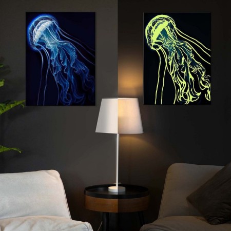 Picture on numbers with luminous paint, 40 × 50 cm "Beautiful Medusa" 14 colors-1