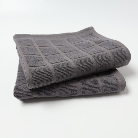 A set of towels Ethel "Minimalism" 40x66cm - 2 pcs, col. Dark gray, hl. 100%-5