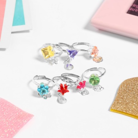 Children's ring "chosen" with a suspension, shape mix, color mix in silver