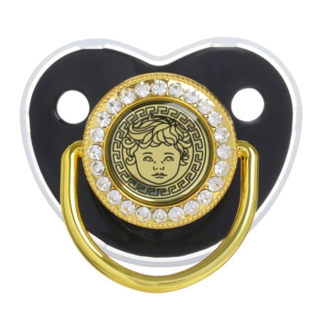 Nipple - Orthodontic dummy “Our Angel”, with a cap, +12 months, gold, rhinestones-5