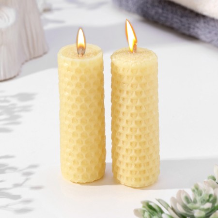 A set of candles from honey wax, 8 cm, 2 pcs-1