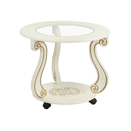 Grazia coffee table (c), 580x580x490, ivory/gold-2