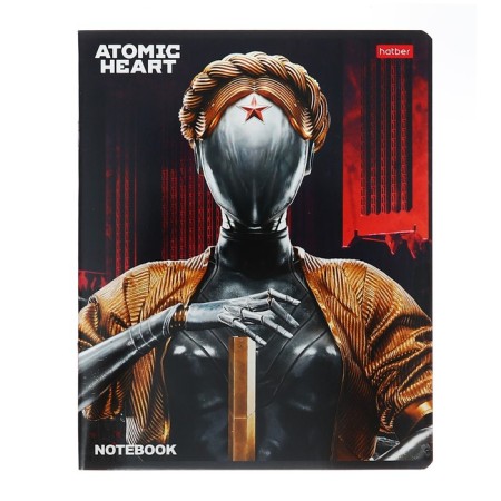 Notebook of 48 sheets in the "Atomic Heart" cage, cover coated cardboard, rounded angles, block 65 g/m2, 5v mix-3