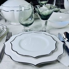 Set of plates Lenardi Magnolia Silver, D = 20.5 cm, 6 pcs