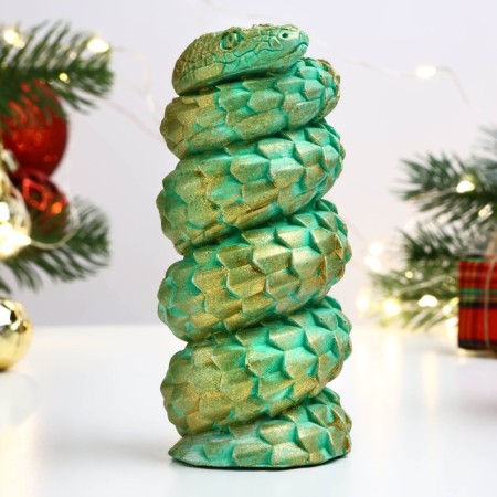 Figure "Twisted" Green with gilding, 10x5cm