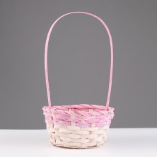Wicker basket 19x9/34 cm, pink, bamboo