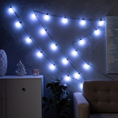 Smart garland "thread" 6 m with nozzles "Balls", IP20, dark thread, 20 LED, glow RGB, USB-4