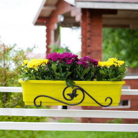 Balcony color stand, 50 × 28 × 18 cm, metal, black-2
