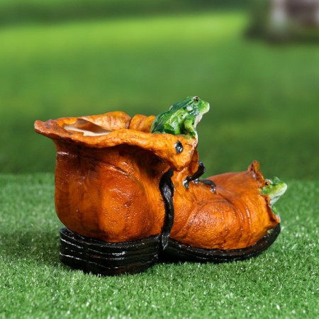 Figure pot "Boats with frogs" brown, 24x14x14cm-3