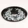 Tray "rose on black" art painting 28 cm