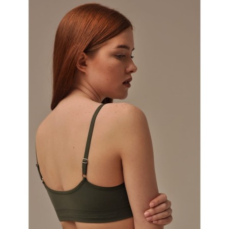 Top female with cup, size XL, color Olive-1
