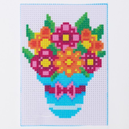 Cross -stitch "Bouquet as a gift", a set for creativity, 14 x 10 cm-2