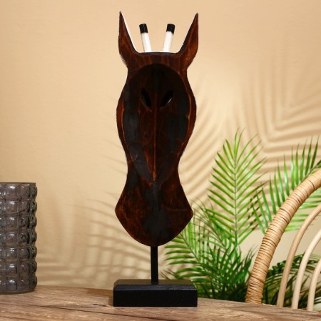 Mask "Zebra" on the stand, Albezia 50 cm-3