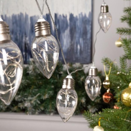 Garland “thread” 3 m with nozzles “drop bulbs”, IP20, transparent thread, 80 LED, white glow, 8 modes, 220 V-1