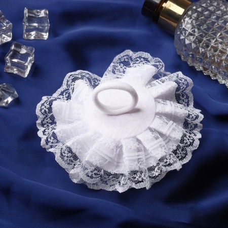 Hair elastic band Bant "Schoolgirl" lace, D-11 cm, white-1
