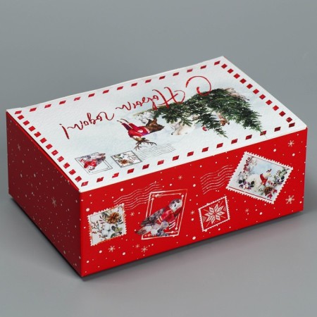 Box the team "New Year's watercolor", 18 x 12 x 7 cm, New Year-3