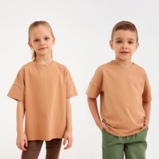 Футболка детская MINAKU:Basic line kids цвет песочный, рост 116