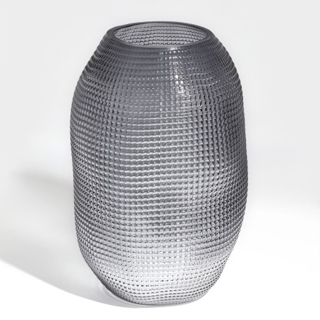 Crocus flower vase made of transparent black glass 30 x 20 x 20 cm-1