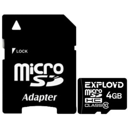 Memory map Exployd Microsd, 4 GB, SDHC, class 10, with adapter SD