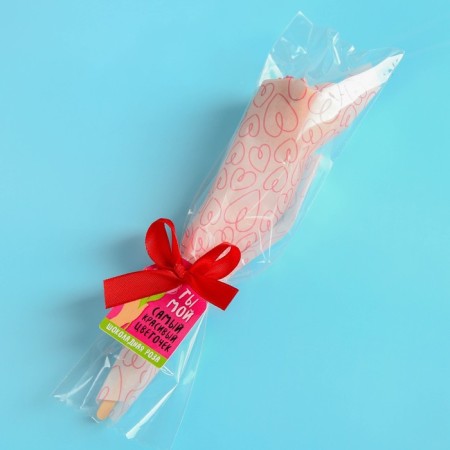 Chocolate rose with sprinkling "The most beautiful flower", 20 g.-3
