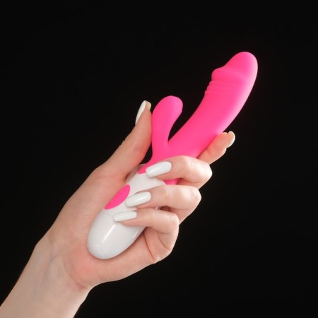 Vibrator-Roller "Wow", 30 modes, clitoris stimulator and points G, IP67, battery, pink-4