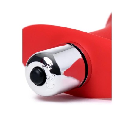 Anal vibration trough Glam, silicone, red color, size 9.7 cm, d = 4 cm-6