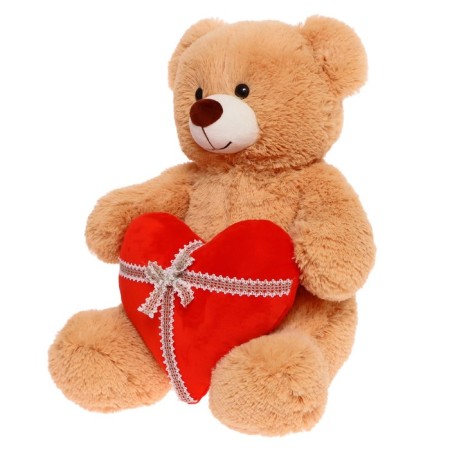 Soft toy "Bear Martin with Heart", 65 cm, brown color-1