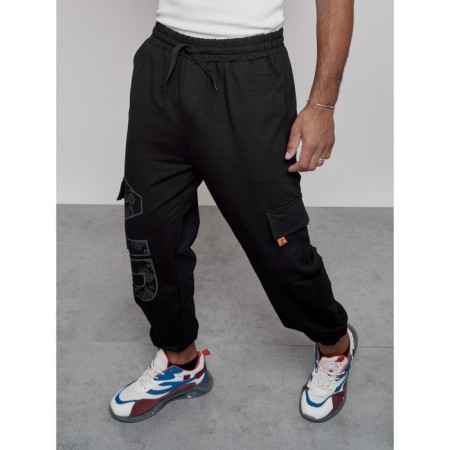 Joggers male, size 52, black color-17