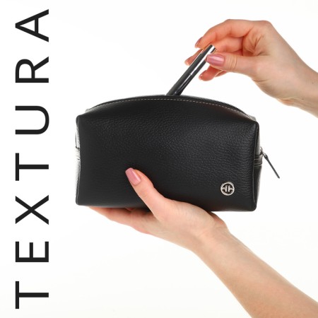 Lightning cosmetic bag, Textura, black color