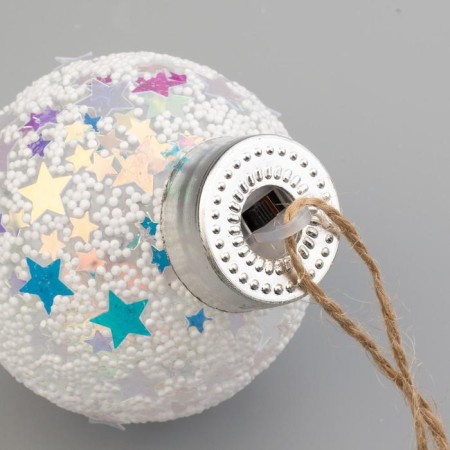 Set of Christmas tree balls "Snow" 2 pcs., Batteries, 1 LED, glow RGB-3