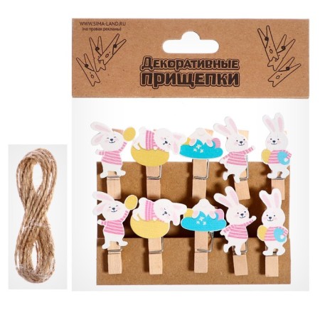 Decorative “Bunnies” Prischelings set 10 pcs., 1.5 × 12 × 14 cm