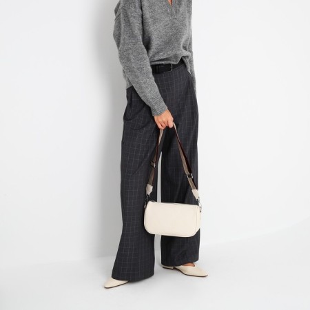 Bag Cross-Bodi with a zipper, white color-7