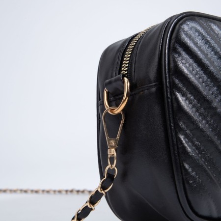 Bag Cross-Bodi with a zipper, external pocket, black color-4