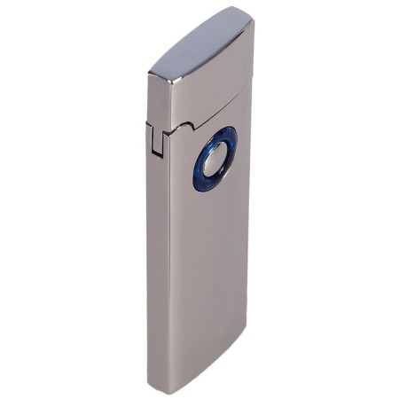 Electronic lighter, USB, spiral, 2.5 x 8 cm, chrome